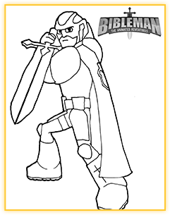 Bibleman with Cape coloring sheet