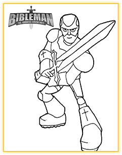 Bibleman Battle Stance coloring sheet