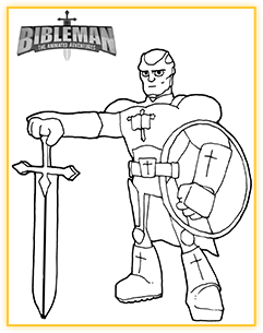 Bibleman on Guard coloring sheet
