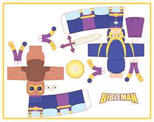 Bibleman paper figures sheet