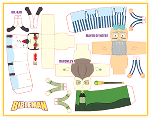 Dr. Fear, Mayor of Maybe & Baroness paper figures sheet